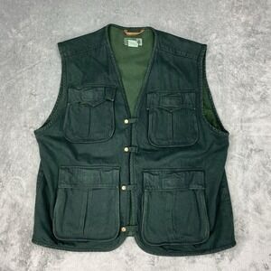 Vintage Snowshoe Thompson Vest Mens Size XL Green Cargo‎ Photo Fishing Hunting